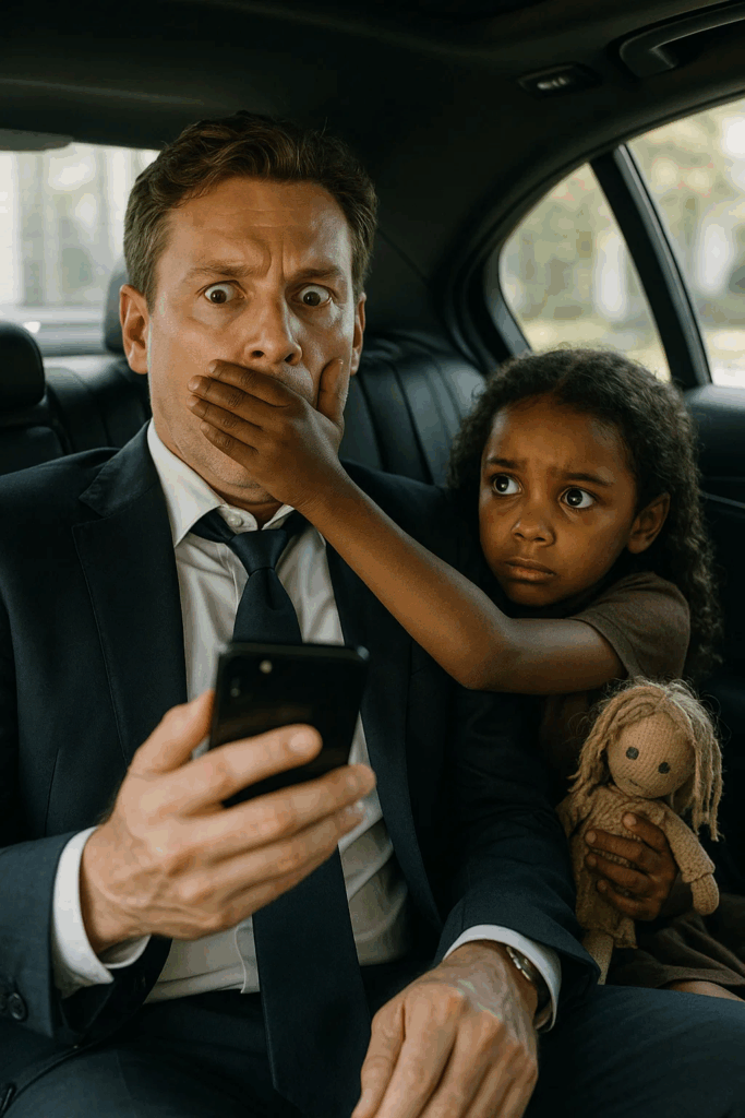 The billionaire CEO was already raising the phone to his ear when a small hand suddenly covered his mouth, and in the mirror appeared a little girl, as if out of thin air, whispering a single word: “Silence.”